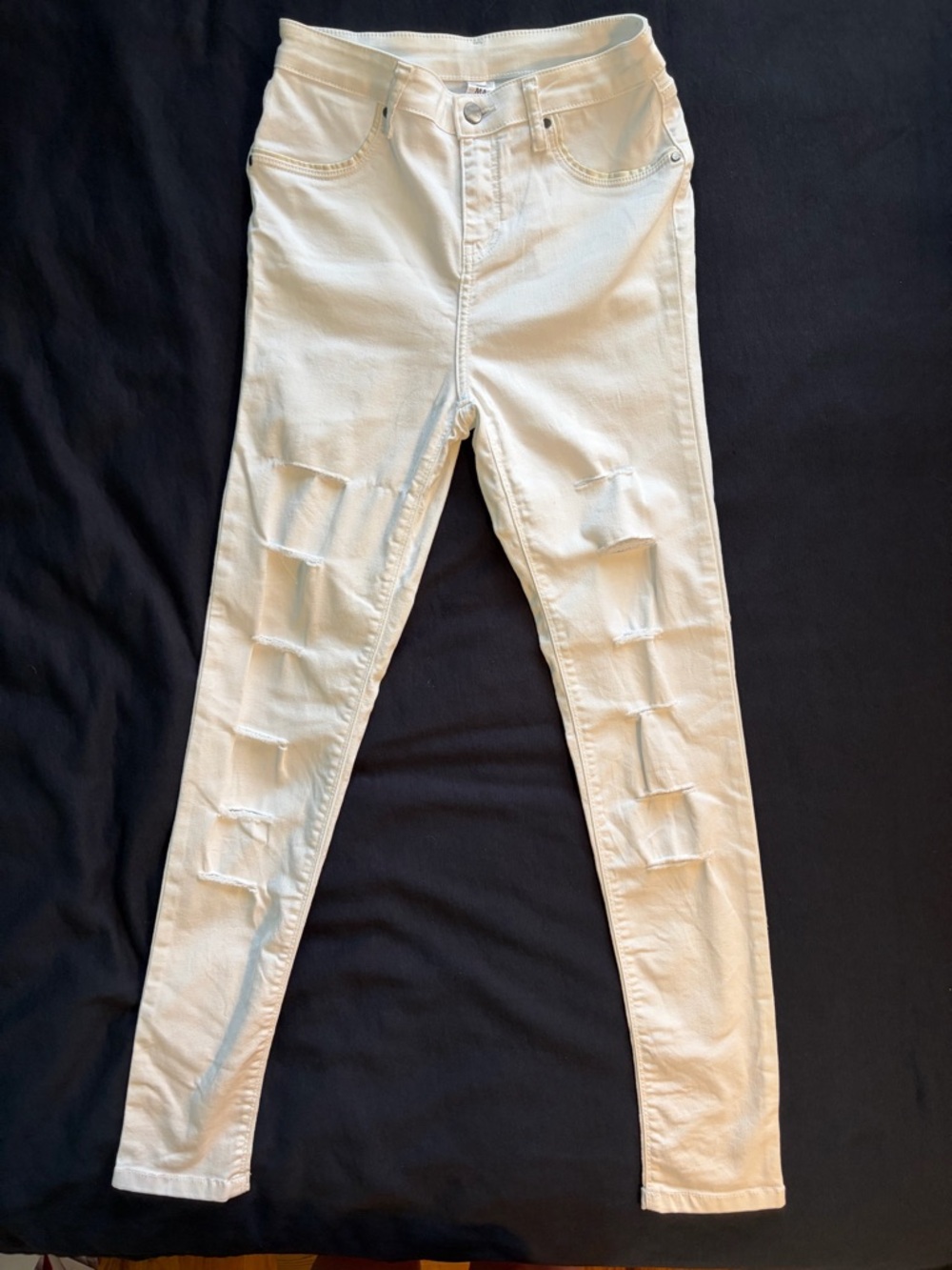 Balera Dance White Distressed Skinny Jeans